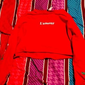 H&M Divided L'amour (Love) Long Sleeved Cropped Tee